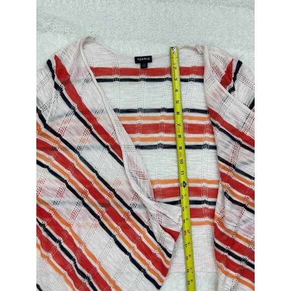 Torrid Striped Cardigan Sweater 1 1X Lightweight Long Sleeve - Picture 8 of 8